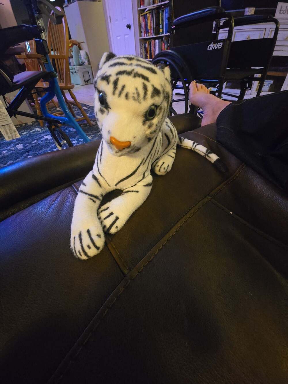 American Furniture Warehouse Realistic White Bengal Tiger Stuffed Toy